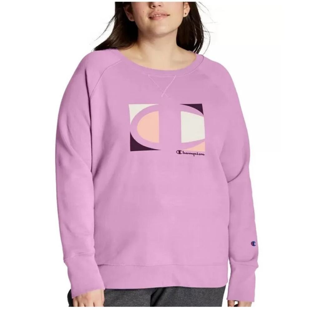 Champion Women's Powerblend Orchid Plus Size Lightweight Crewneck Size 2x NWT‎